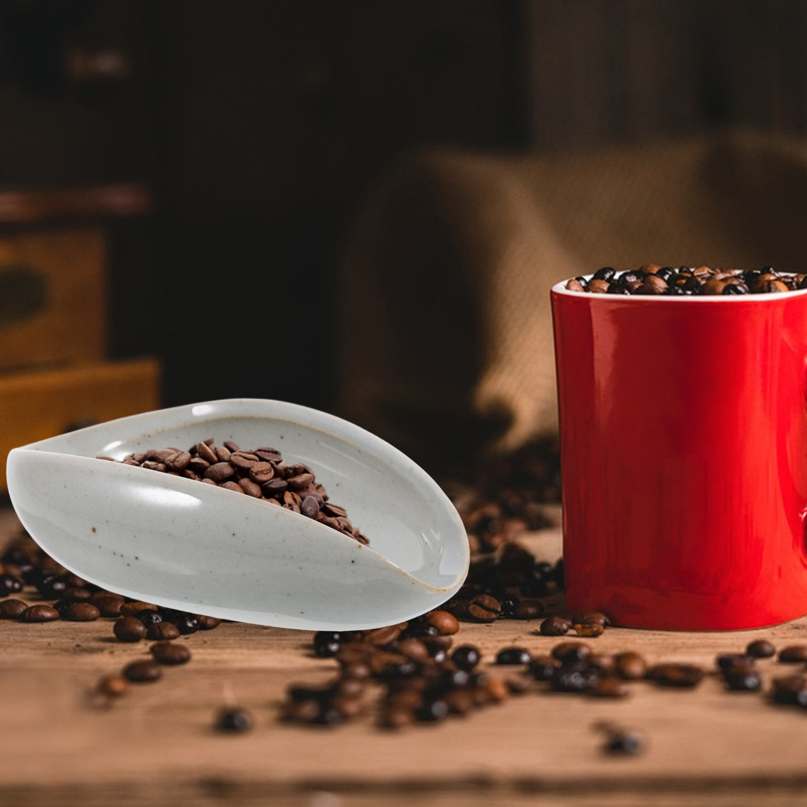 Coffee Bean And Tea Leaf - Ceramiczna taca dozująca ziarna kawy, wielofunkcyjny