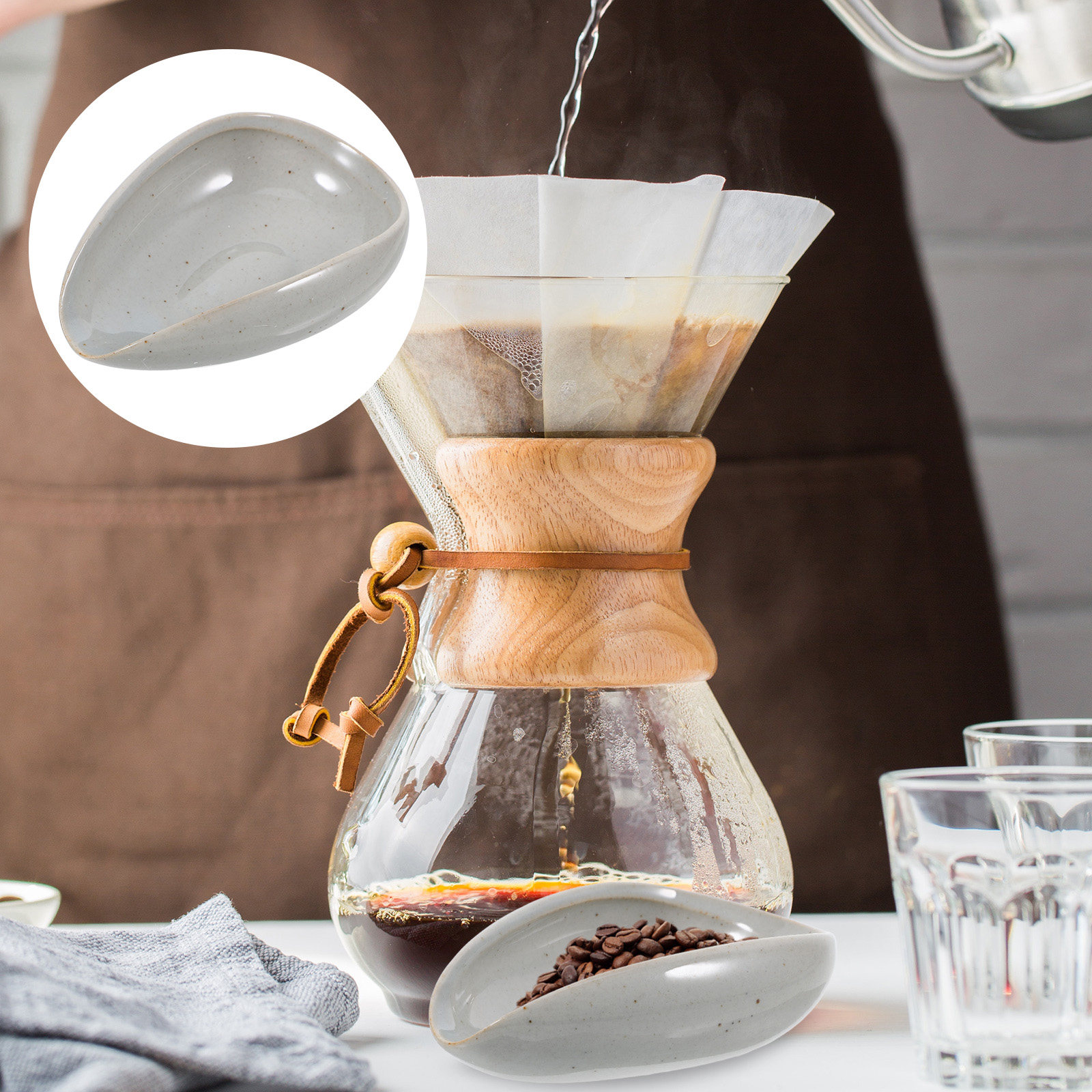 Coffee Bean And Tea Leaf - Ceramiczna taca na ziarna kawy, dozownik,