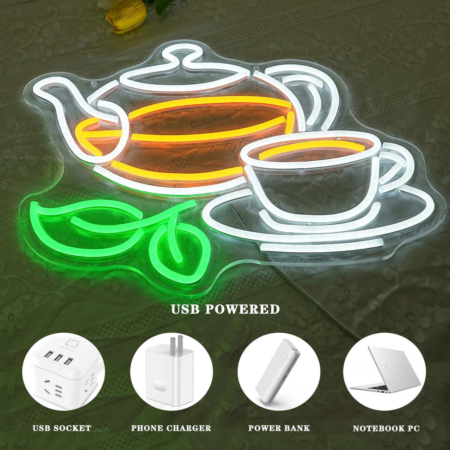 Neonowy napis „Tea” z możliwoś – Coffee Tea Plantation recenzja i cena