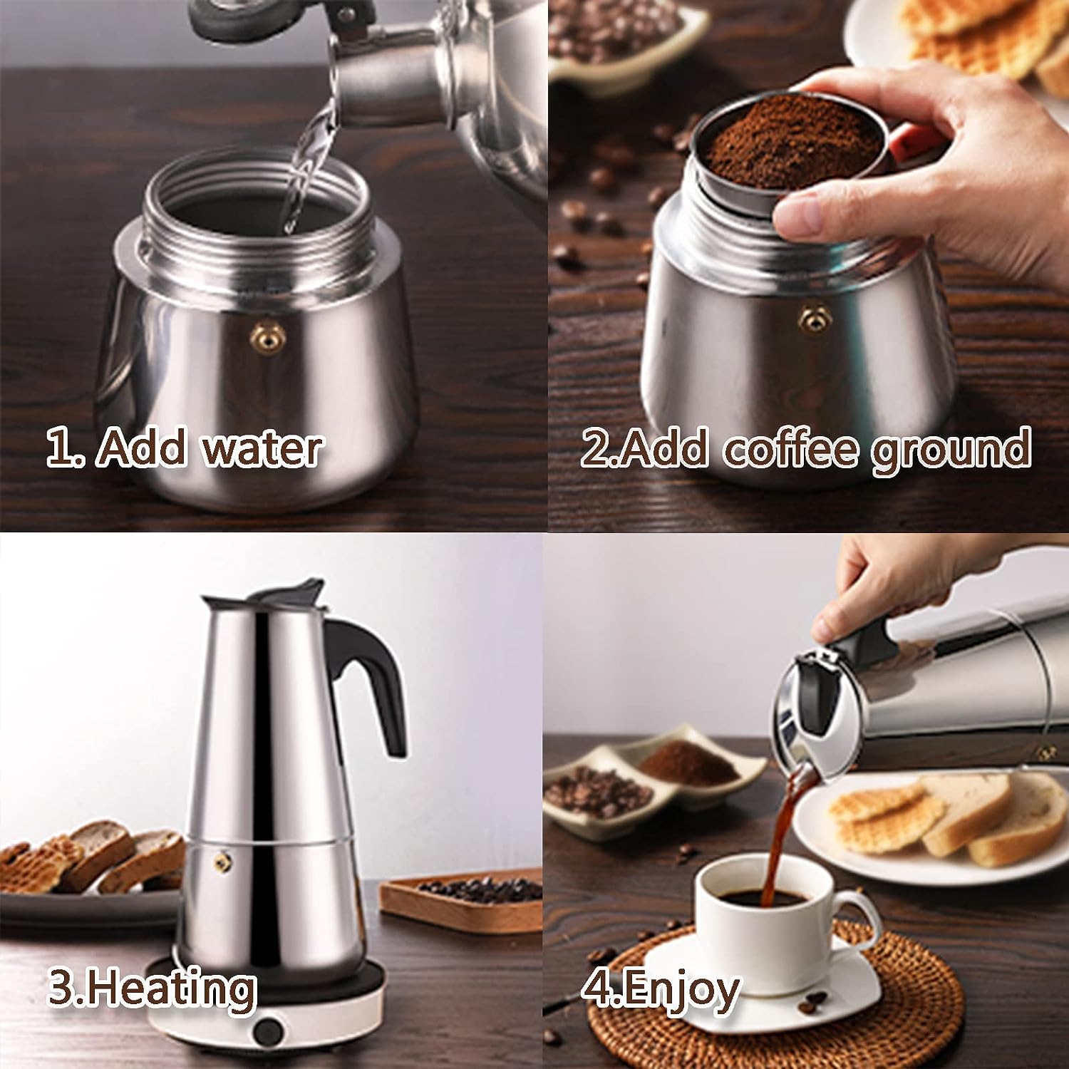 4/6/9 kubki Moka Pot Caffe Mac – Moka Pot Stove recenzja i cena